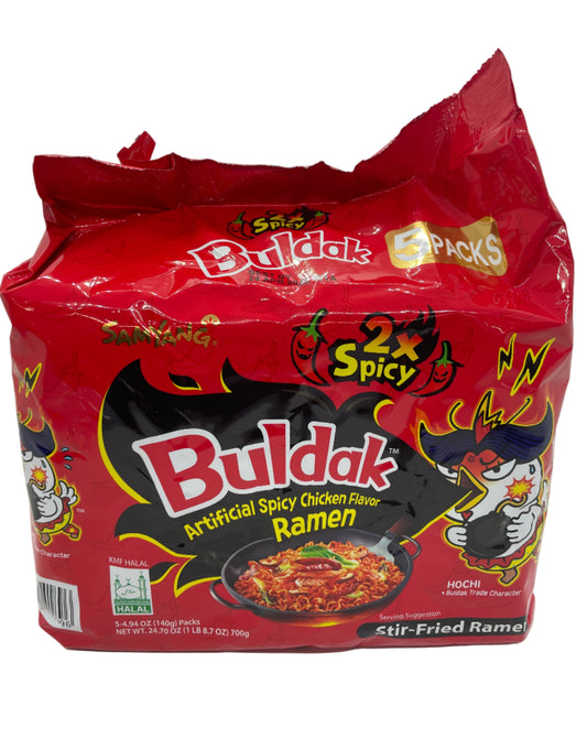Buldak Artificial Spicy Chicken Flavor Ramen - 2x Spicy - 5 packs
