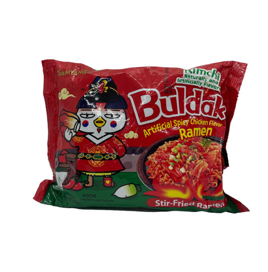 Buldak Artificial Spicy Chicken Flavor Ramen - Kimchi Naturally and Artificially Flavor - Stir-Fried Ramen