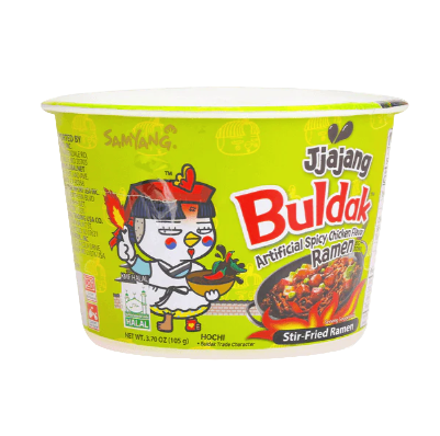 Buldak Jjajang Artìical Spicy Chicken Flavor Ramen - Big Bowl - Stir-Fried Ramen